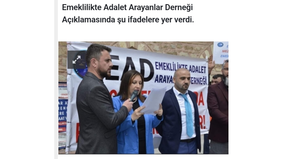 Emeklilikte Adalet Arayanlar Derneği açıklama yaptı 